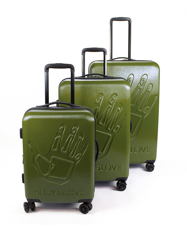 Body Glove Redondo 3-Piece Hardside Spinner Luggage Set - Olive Branch