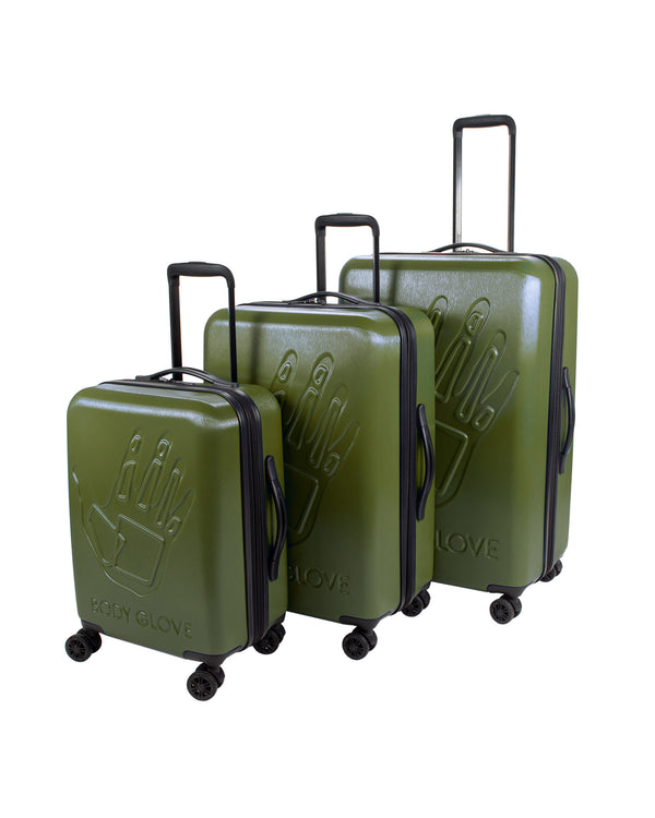 body glove Redondo 3-Piece Hardside Spinner Luggage Set - Olive Branch