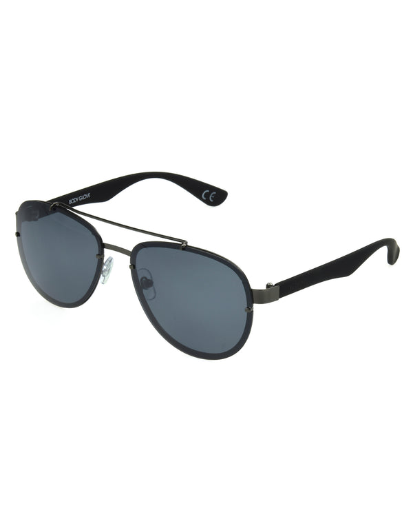 body glove Rush Polarized Aviator Sunglasses - Gunmetal/Black