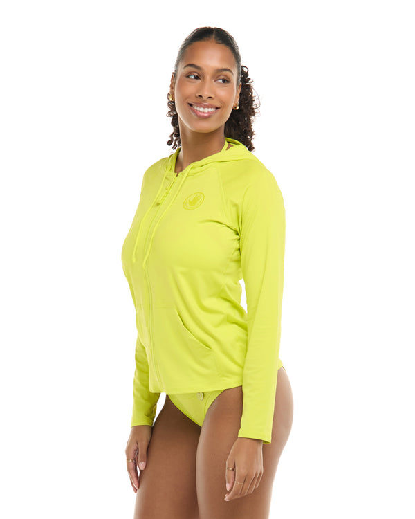 Body Glove Smoothies Barbara Hoodie Rashguard - Key Lime