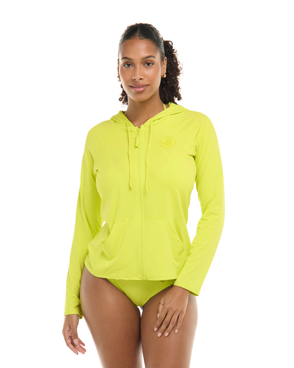 body glove Smoothies Barbara Hoodie Rashguard - Key Lime