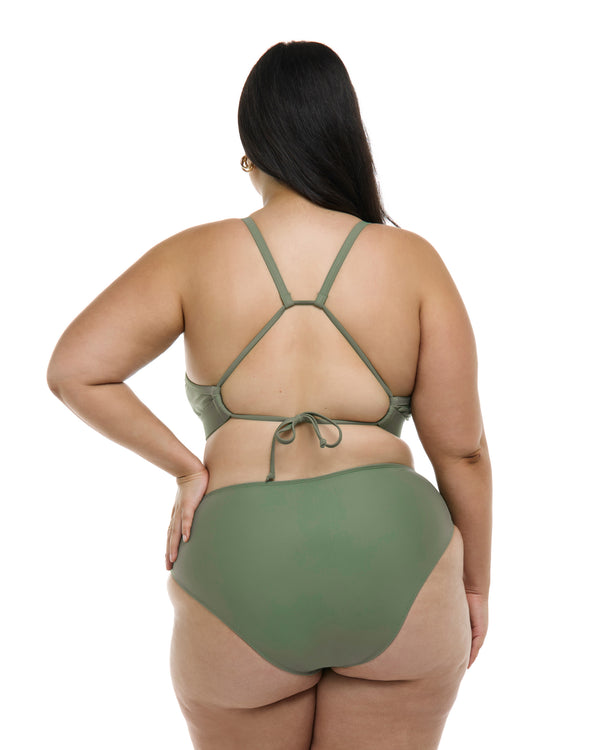 Body Glove Smoothies Drew Plus Size Fixed Triangle Bikini Top - Cactus