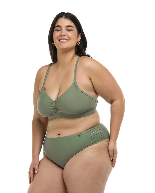 Body Glove Smoothies Drew Plus Size Fixed Triangle Bikini Top - Cactus