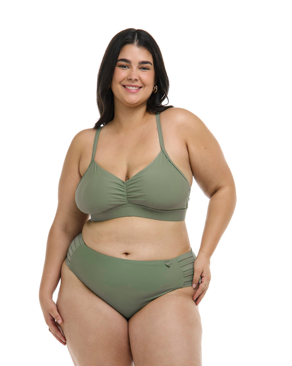 body glove Smoothies Drew Plus Size Fixed Triangle Bikini Top - Cactus