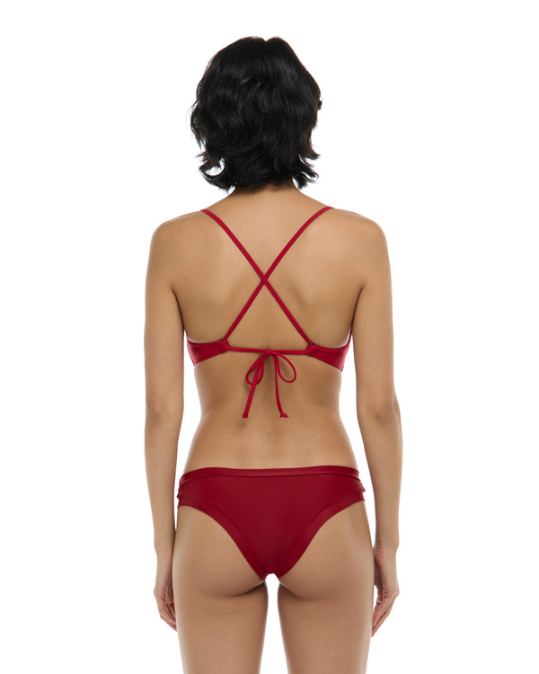 Body Glove Smoothies Kerry Fixed Triangle Bikini Top - Cranberry