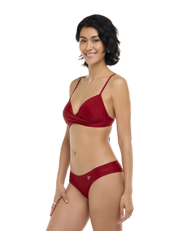 Body Glove Smoothies Kerry Fixed Triangle Bikini Top - Cranberry