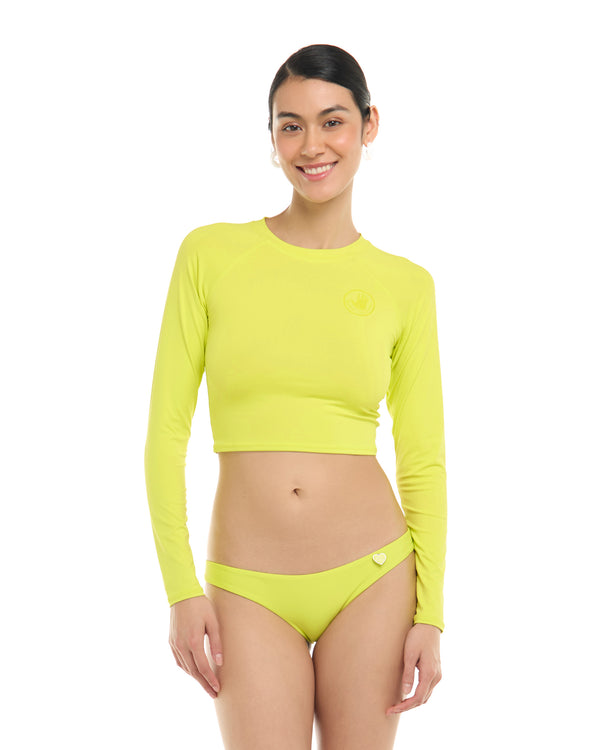 body glove Smoothies Let It Be Crop Rashguard - Key Lime
