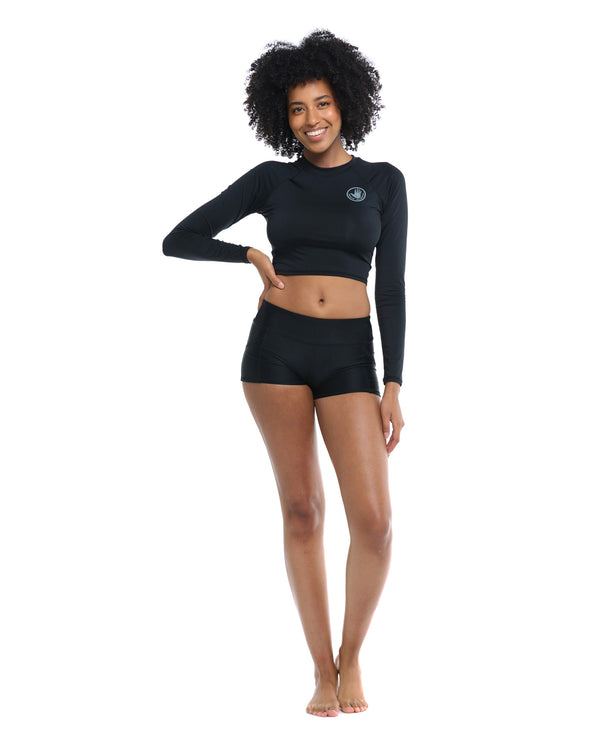 Body Glove Smoothies Let It Be Cross-Over Rash Guard - Black