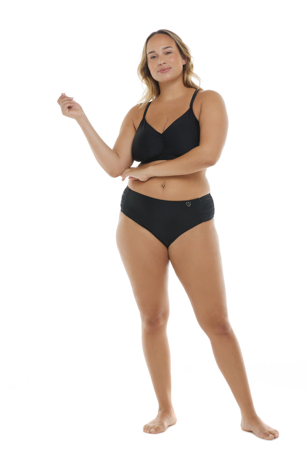 Body Glove Smoothies Retro Plus Size Swim Bottom - Black