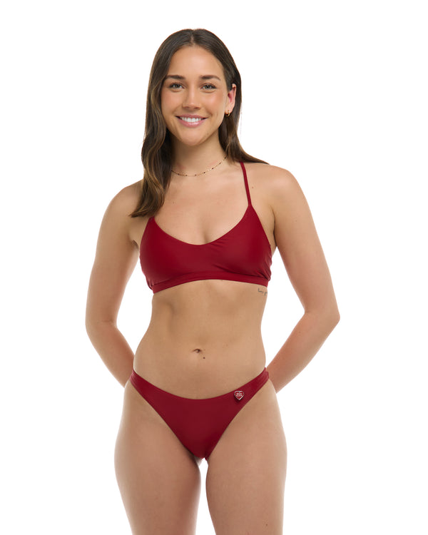 body glove Smoothies Ruth Fixed Triangle Swim Top - Cranberry