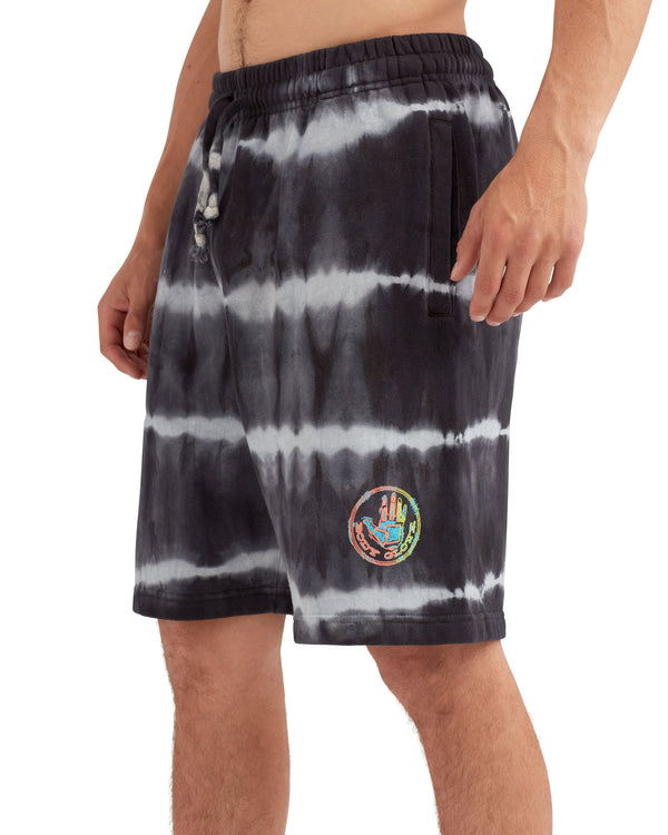 Body Glove The Jogger Tie-Dyed Fleece Shorts - Black Tie Dye