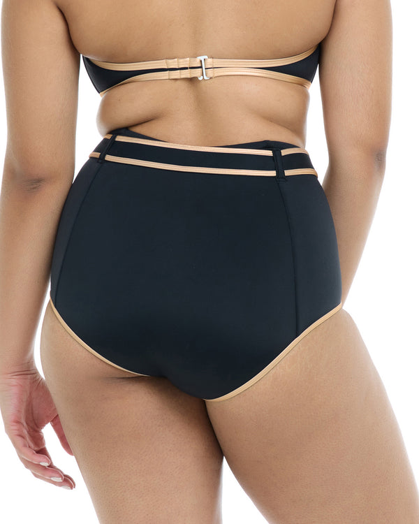 Body Glove Undersea Raquel High Waisted Swim Bottom - Black Gold