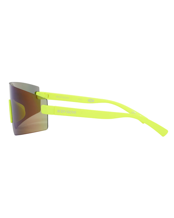 Body Glove Vibez Rimless Shield Sunglasses - Neon Citron