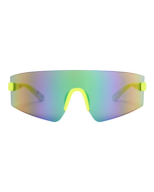 Body Glove Vibez Rimless Shield Sunglasses - Neon Citron