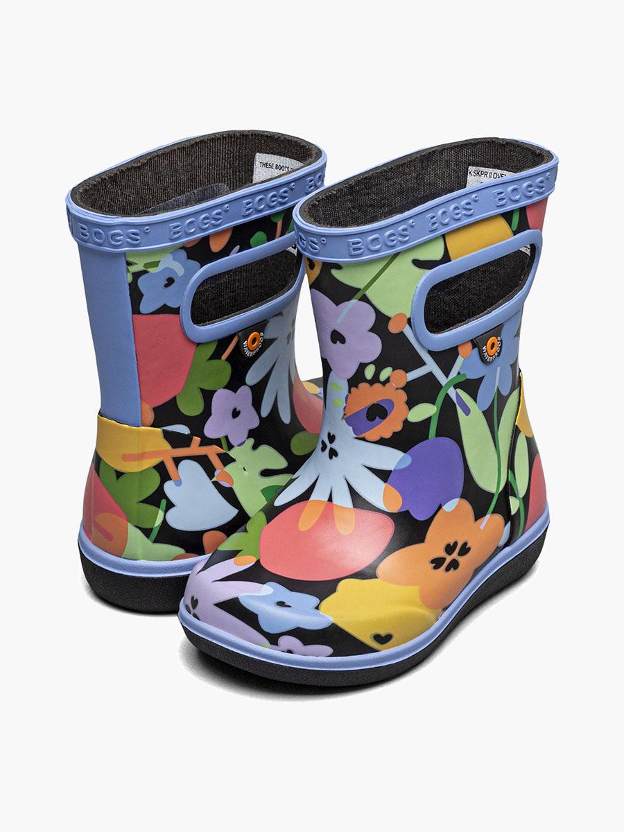 Bogs Skipper II Overlap Flowers Kids Rainboots