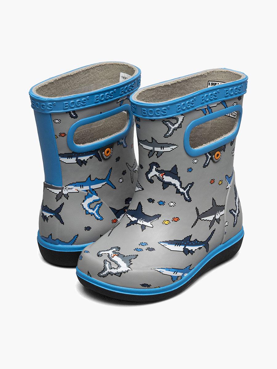 Bogs Skipper II Pixel Sharks Kids Rainboots