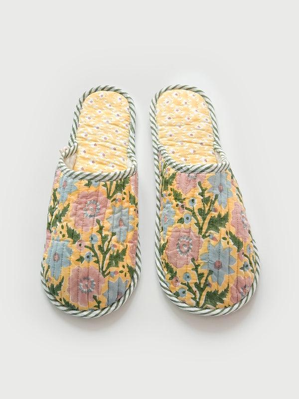 bohemia design Block Print House Slippers Buttermilk
