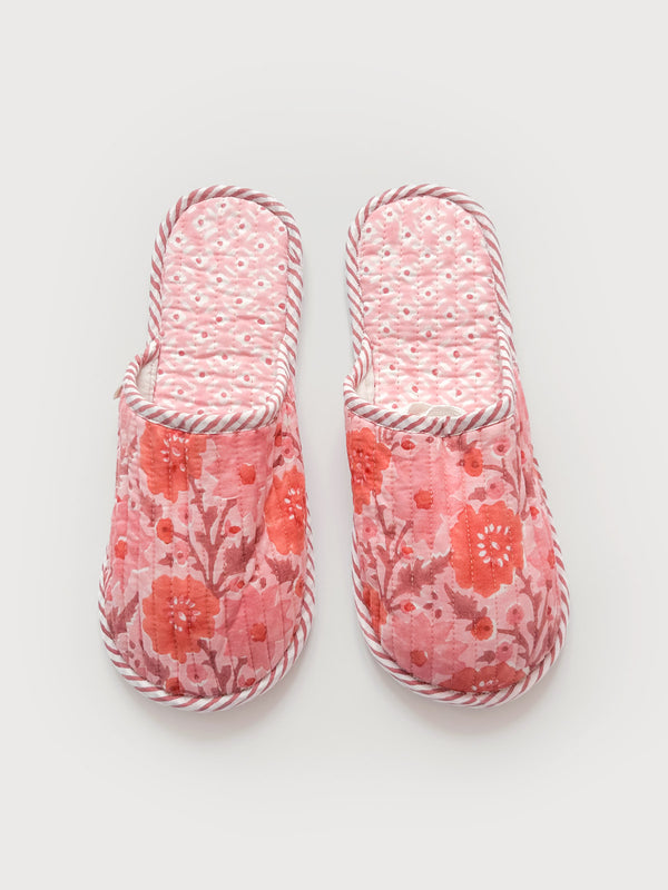 bohemia design Block Print House Slippers Vintage Pink