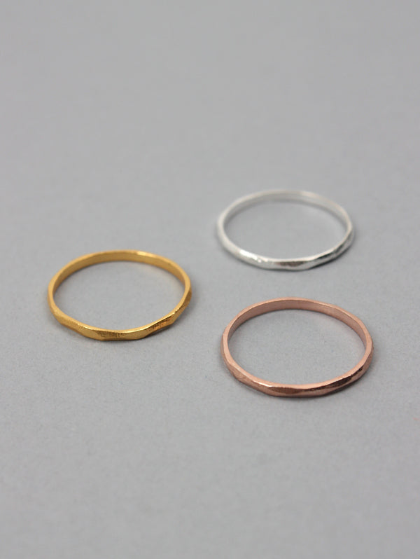 Bohemia Design Band Stacking Rings Gold
