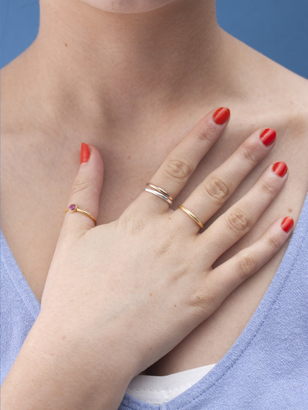 Bohemia Design Band Stacking Rings Rose Gold