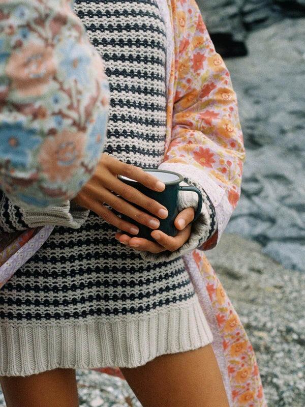 Bohemia Design Block Print Cotton Robe Lilac