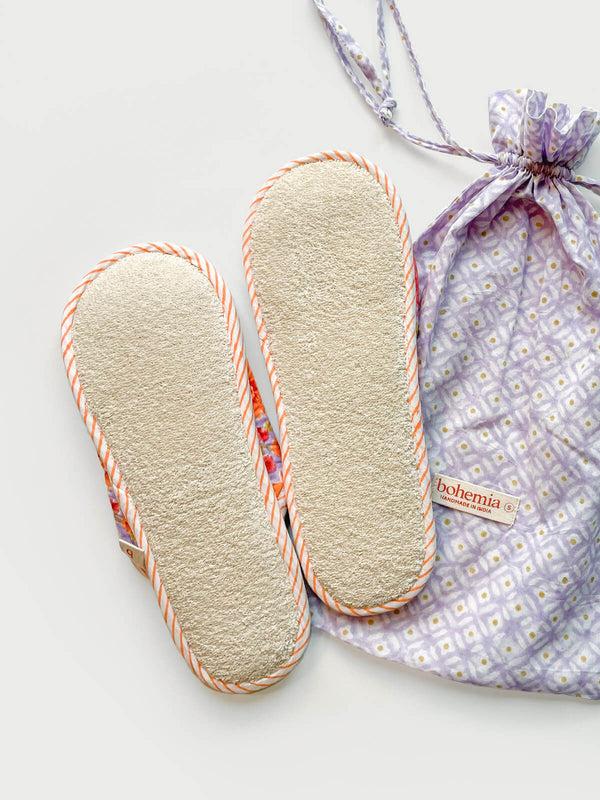 Bohemia Design Block Print House Slippers Lilac