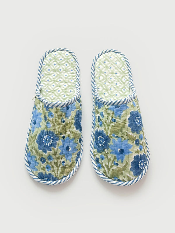 bohemia design Block Print House Slippers Sage