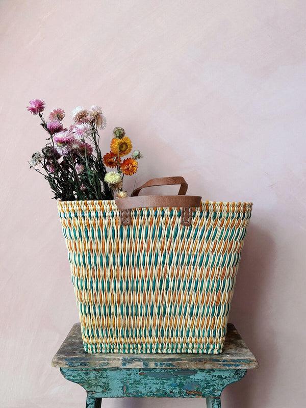bohemia design Colourful Reed Shopper Basket