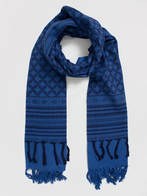 bohemia design Embroidered Scarf Cobalt
