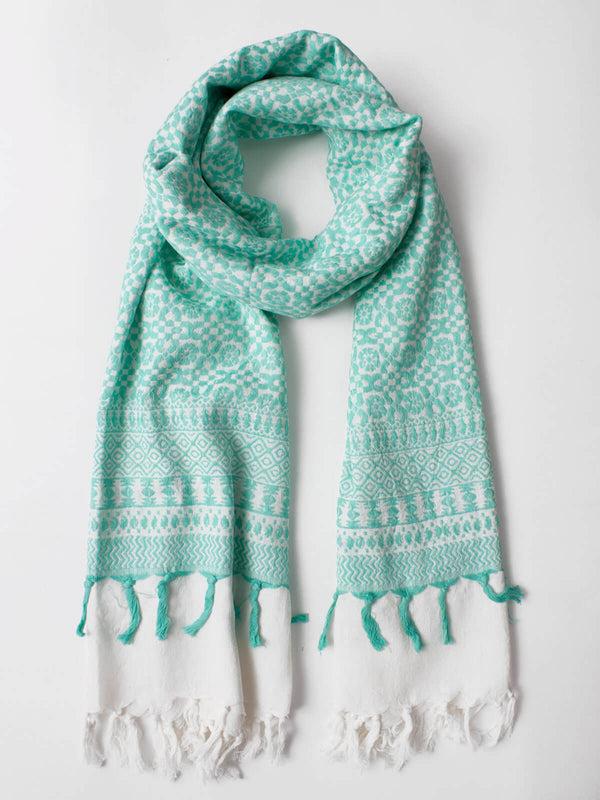 bohemia design Embroidered Scarf Mint