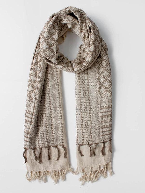 bohemia design Embroidered Scarf Taupe