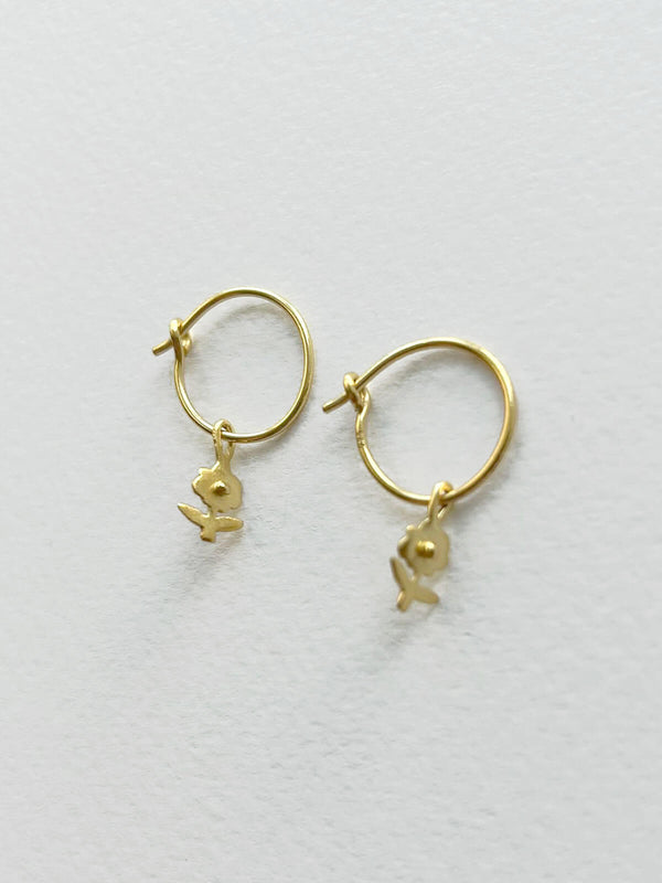 bohemia design Gold Daisy Hoop Earrings