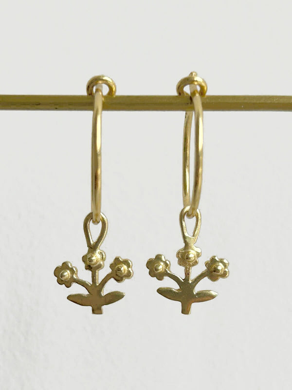 Bohemia Design Gold Posie Hoop Earrings