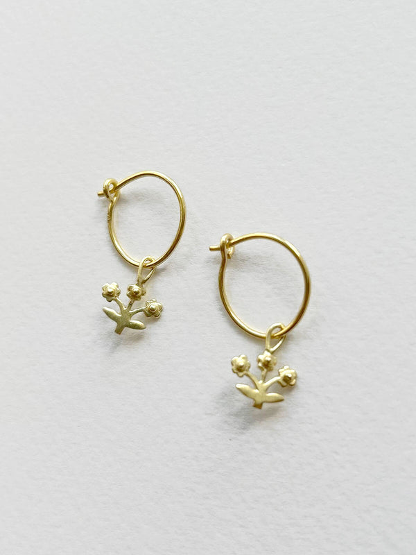 bohemia design Gold Posie Hoop Earrings