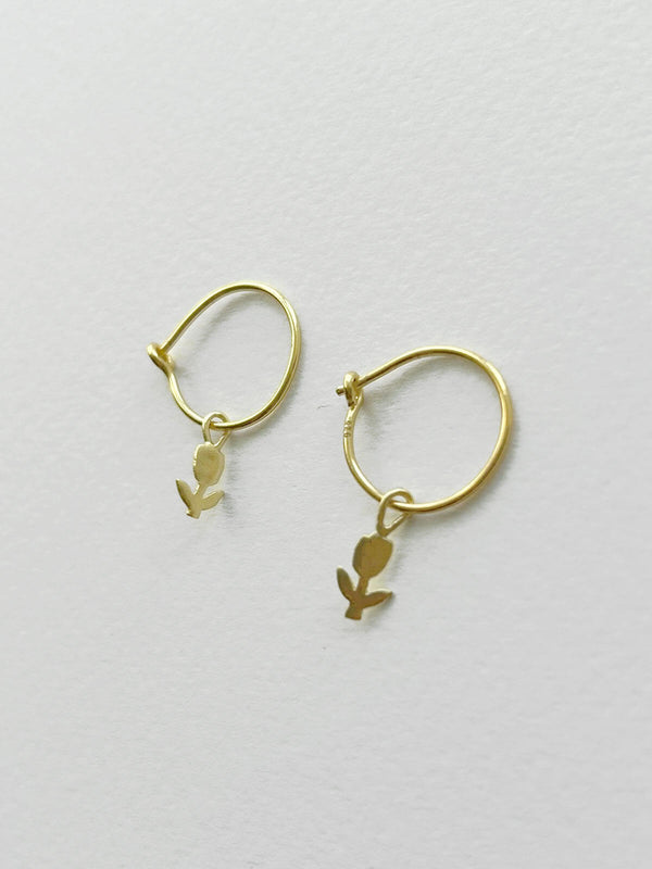 Bohemia Design Gold Tulip Hoop Earrings