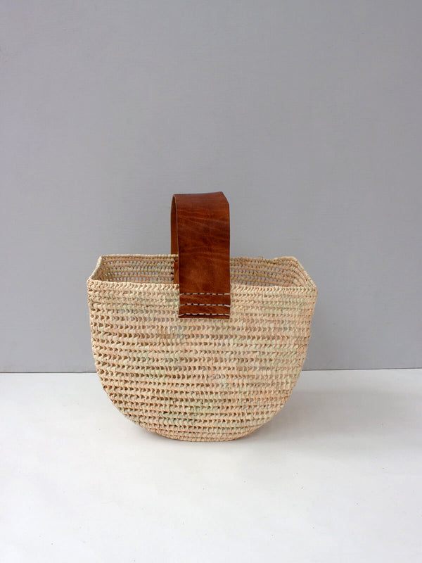 Bohemia Design Half Moon Forage Basket Tan