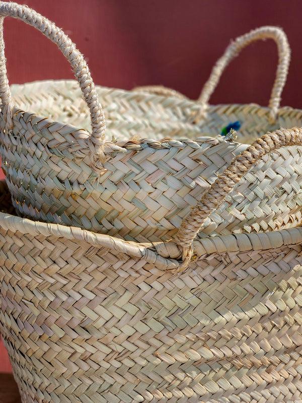 Bohemia Design Hand Embroidered Market Basket Peas