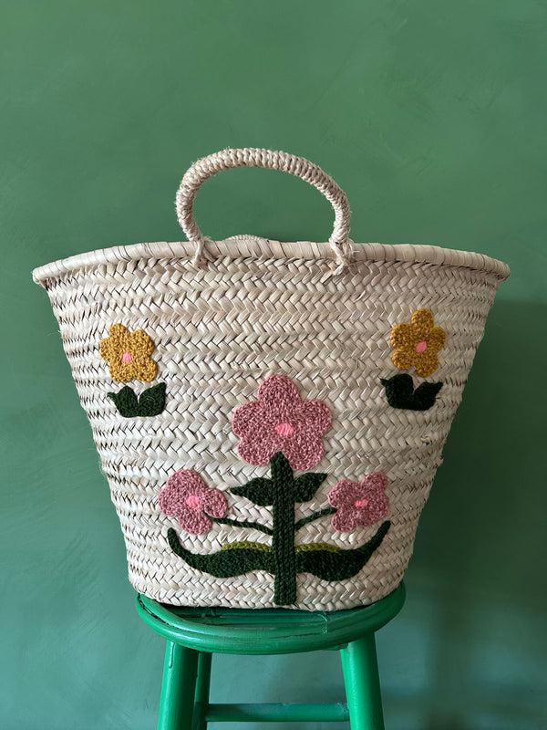 Bohemia Design Hand Embroidered Market Basket Posy