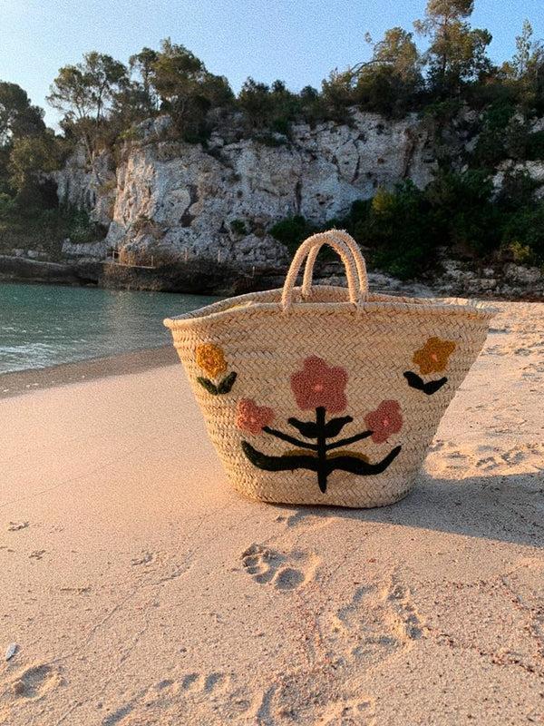 Bohemia Design Hand Embroidered Market Basket Posy