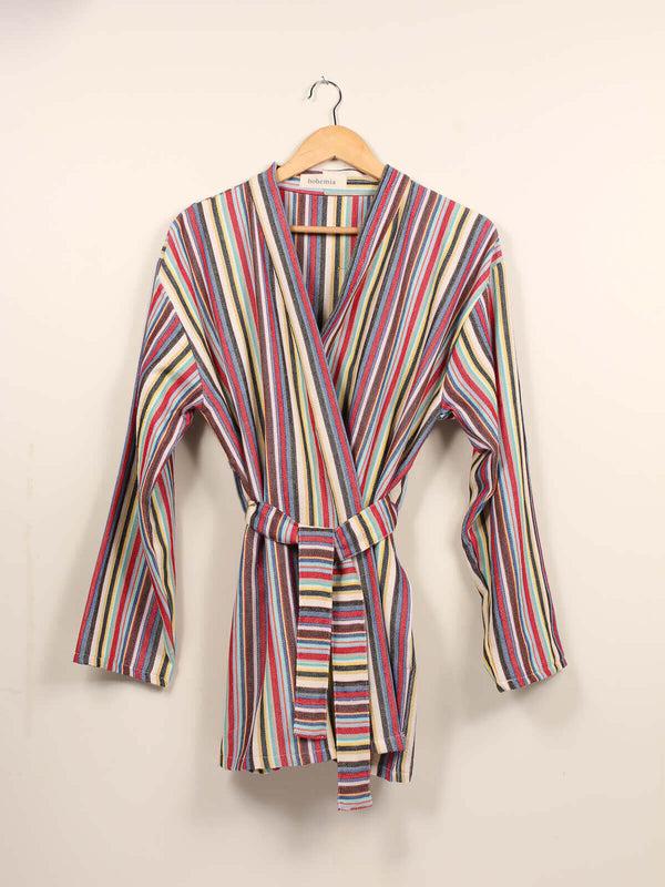 Bohemia Design Handwoven Cotton Jacket Rainbow