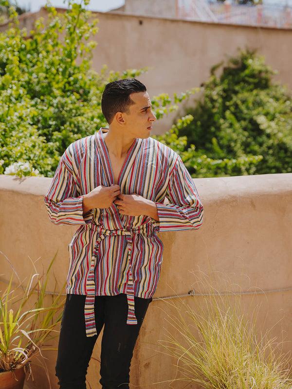 Bohemia Design Handwoven Cotton Jacket Rainbow