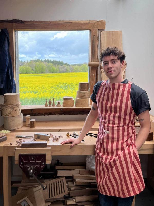 Bohemia Design Jaipur Stripe Apron Pomegranate