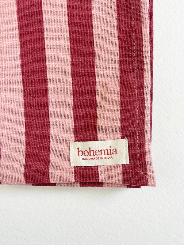 Bohemia Design Jaipur Stripe Tea Towel Pomegranate