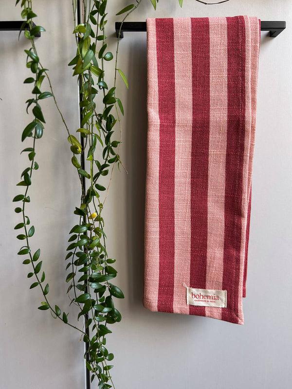 Bohemia Design Jaipur Stripe Tea Towel Pomegranate