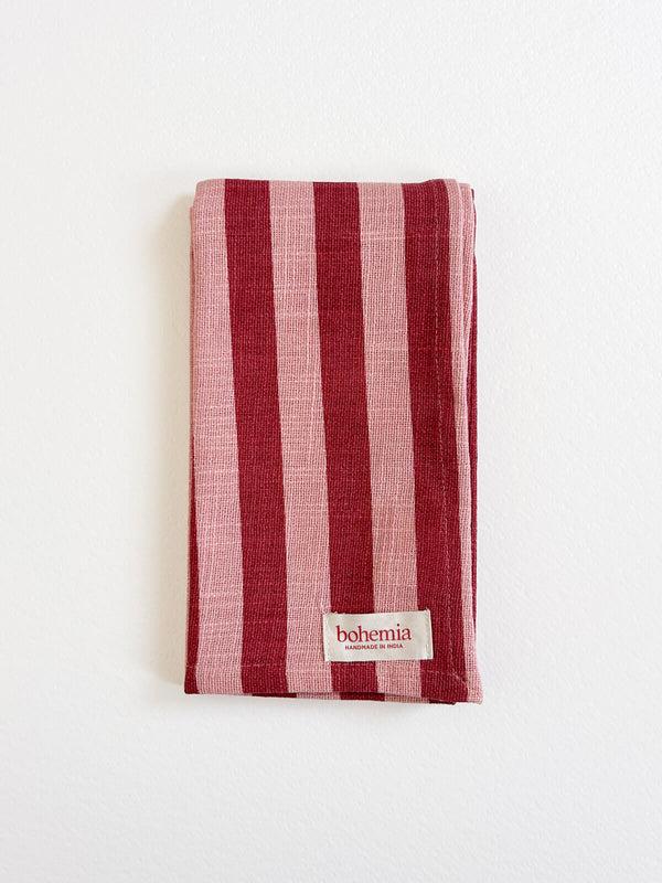 bohemia design Jaipur Stripe Tea Towel Pomegranate
