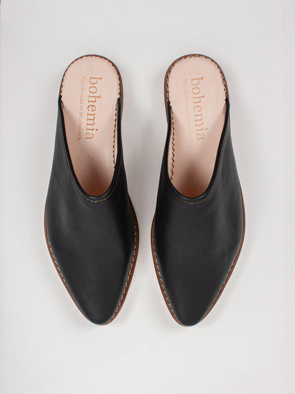 bohemia design Leather Mules Black