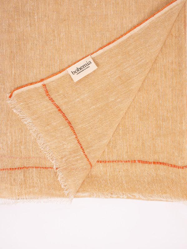 Bohemia Design Linen Scarf Mustard And Orange