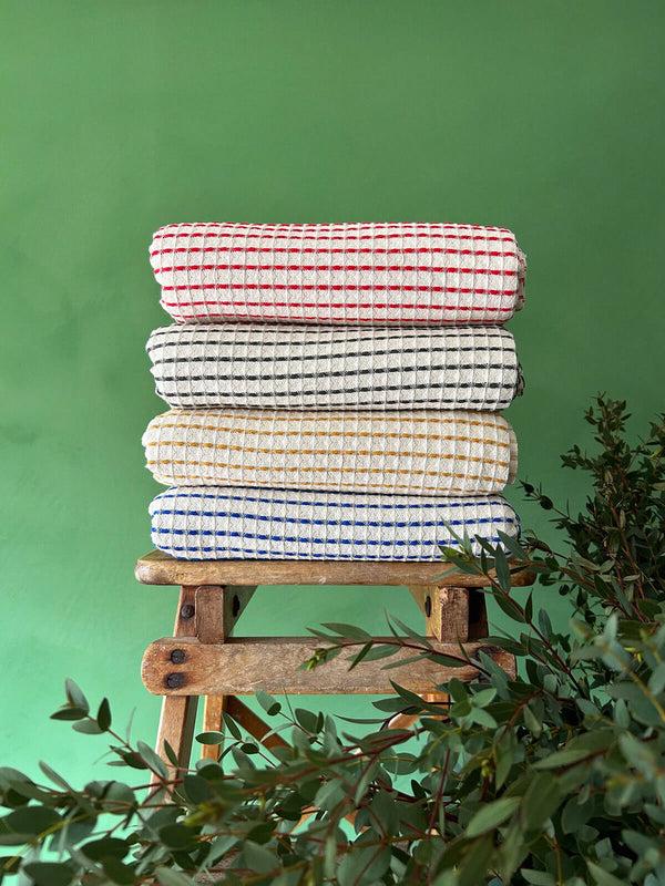 Bohemia Design Milos Check Hammam Towel Charcoal