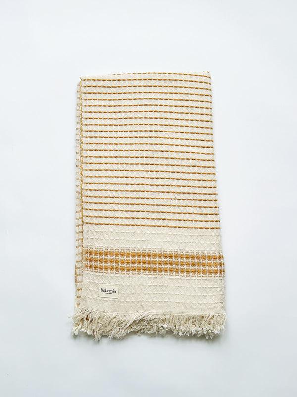 Bohemia Design Milos Check Hammam Towel Mustard