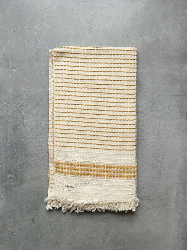 bohemia design Milos Check Hammam Towel Mustard